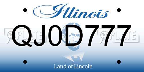 QJ0D777 Illinois License Plate