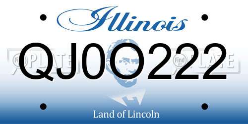 QJ0O222 Illinois License Plate