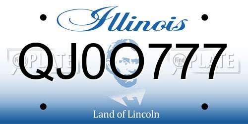 QJ0O777 Illinois License Plate