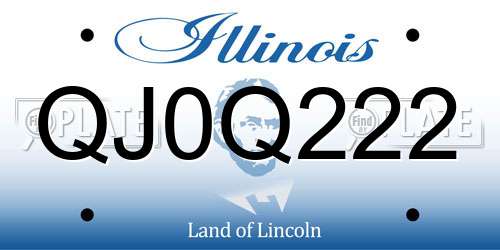 QJ0Q222 Illinois License Plate