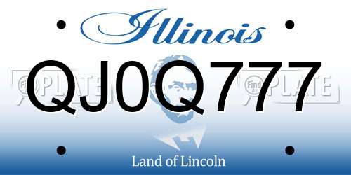 QJ0Q777 Illinois License Plate