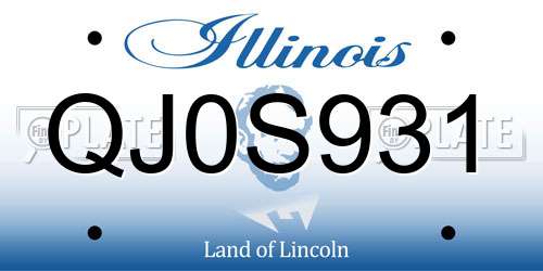 QJ0S931 Illinois License Plate