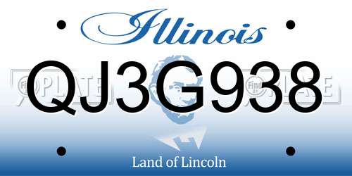 QJ3G938 Illinois License Plate