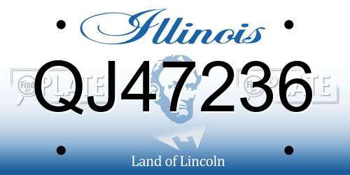 QJ47236 Illinois License Plate