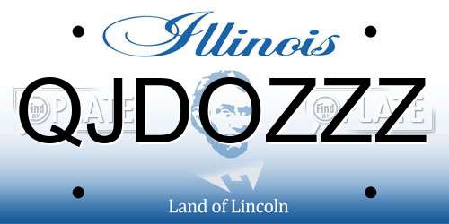 QJDOZZZ Illinois License Plate