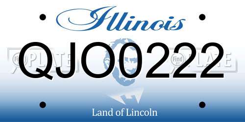 QJO0222 Illinois License Plate