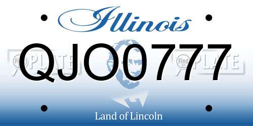 QJO0777 Illinois License Plate
