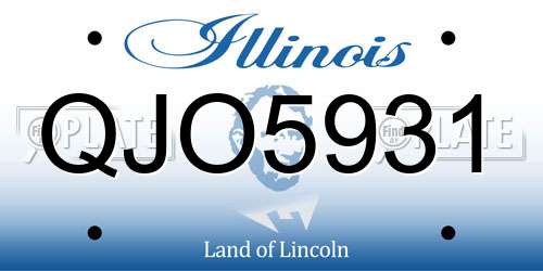 QJO5931 Illinois License Plate