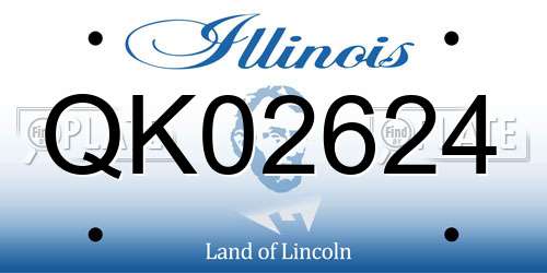 QK02624 Illinois License Plate