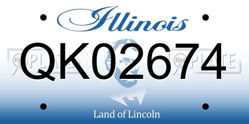 QK02674 Illinois License Plate