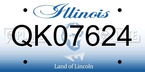 QK07624 Illinois License Plate