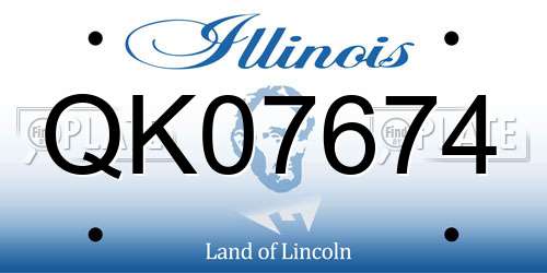 QK07674 Illinois License Plate