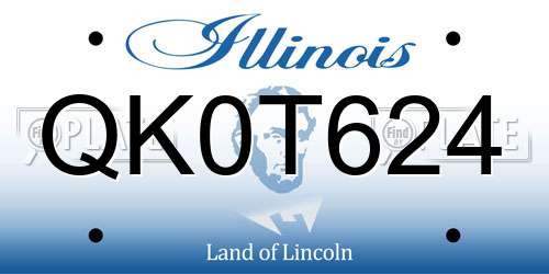 QK0T624 Illinois License Plate