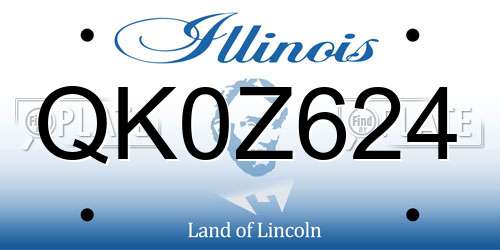 QK0Z624 Illinois License Plate