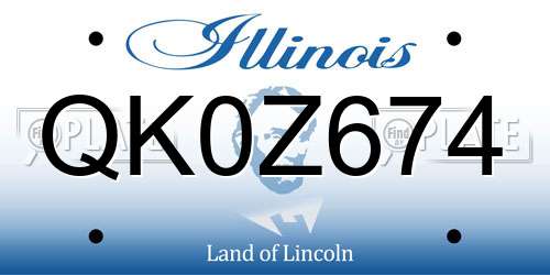 QK0Z674 Illinois License Plate