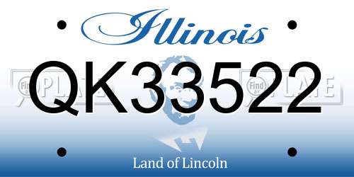 QK33522 Illinois License Plate