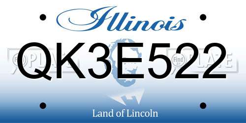QK3E522 Illinois License Plate