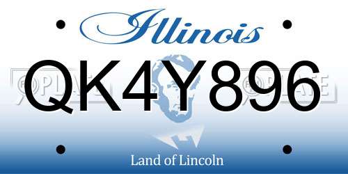 QK4Y896 Illinois License Plate