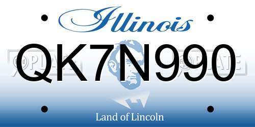 QK7N990 Illinois License Plate