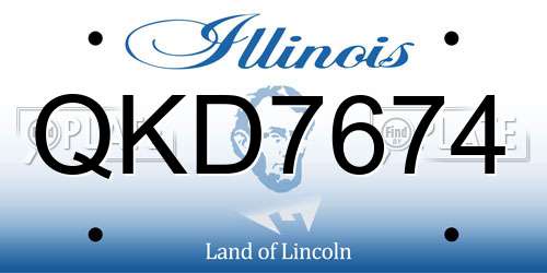 QKD7674 Illinois License Plate