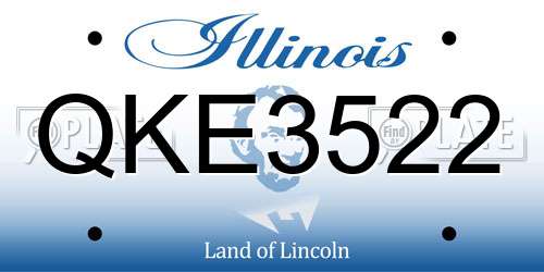 QKE3522 Illinois License Plate