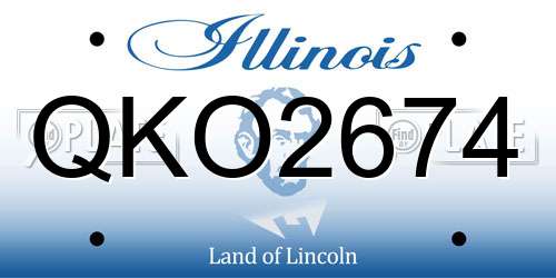 QKO2674 Illinois License Plate