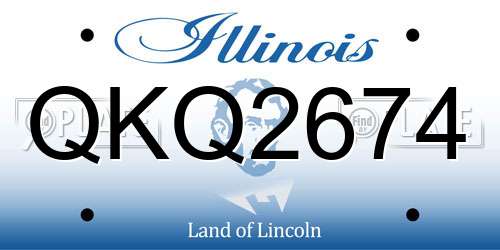 QKQ2674 Illinois License Plate