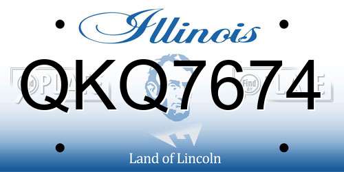 QKQ7674 Illinois License Plate