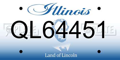 QL64451 Illinois License Plate
