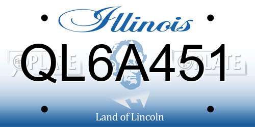 QL6A451 Illinois License Plate