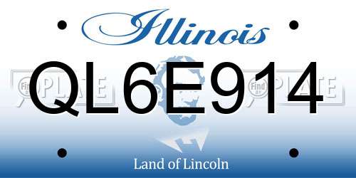 QL6E914 Illinois License Plate