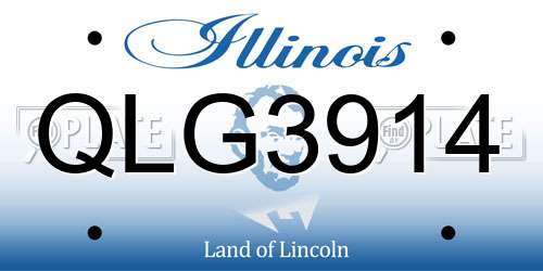 QLG3914 Illinois License Plate