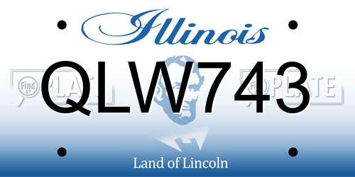 QLW743 Illinois License Plate