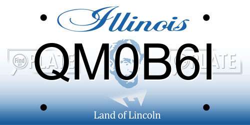 QM0B6I Illinois License Plate