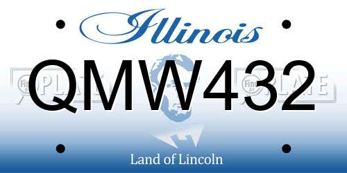 QMW432 Illinois License Plate