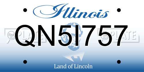 QN5I757 Illinois License Plate