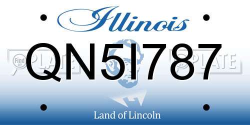 QN5I787 Illinois License Plate