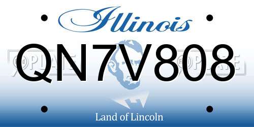QN7V808 Illinois License Plate