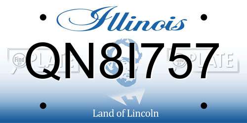QN8I757 Illinois License Plate