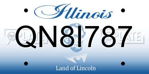 QN8I787 Illinois License Plate
