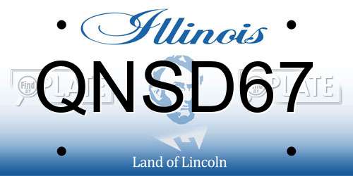 QNSD67 Illinois License Plate