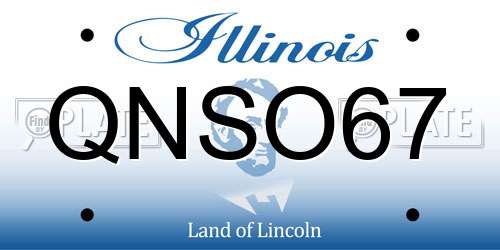 QNSO67 Illinois License Plate