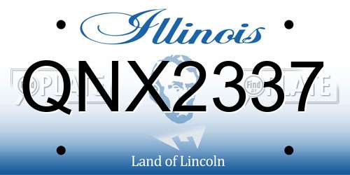 QNX2337 Illinois License Plate