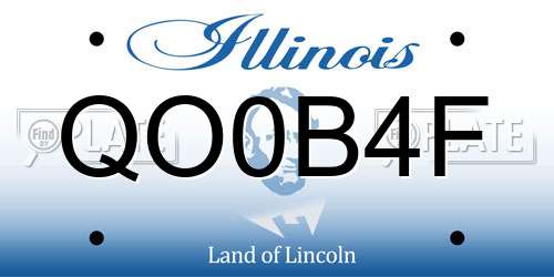QO0B4F Illinois License Plate