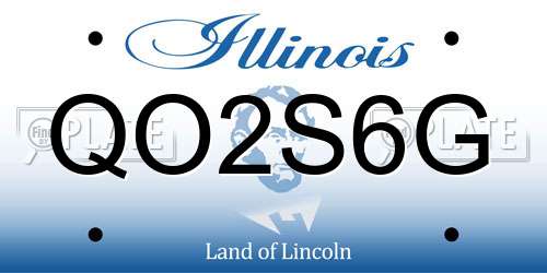 QO2S6G Illinois License Plate