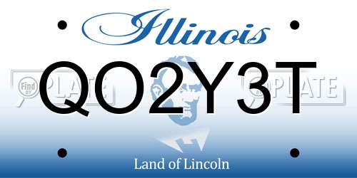 QO2Y3T Illinois License Plate