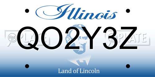 QO2Y3Z Illinois License Plate