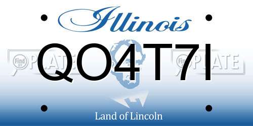 QO4T7I Illinois License Plate