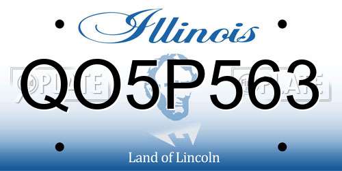 QO5P563 Illinois License Plate