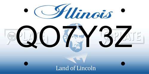 QO7Y3Z Illinois License Plate